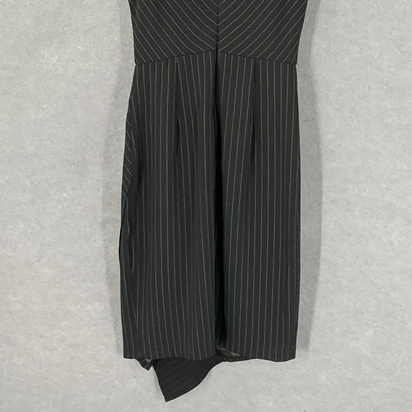 White House Black Market Dress Women 2 Asymmetric Sleeveless Pinstriped Career - Picture 7 of 14